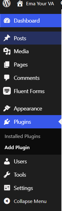 Fluent Forms showing in the WordPress side menu after activation