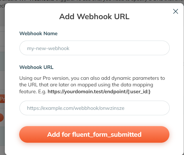 Add webhook URL field in WP Webhooks